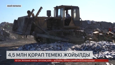 Абай облысында 4,5 миллион қорап темекі жойылды