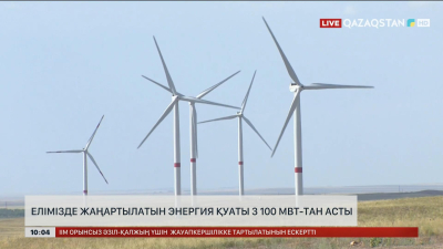 Елімізде жаңартылатын энергия қуаты 3 100 МВт-тан асты