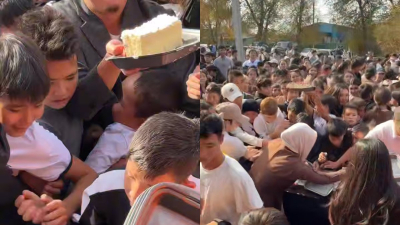 «Африканың өзінде кезекке тұрады ғой»: Тегін суши мен тортқа таласқан алматылықтар бірін бірі таптады (ВИДЕО)